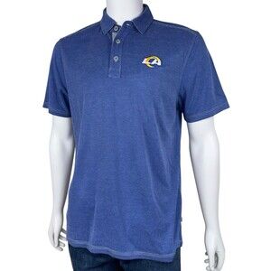 LA Rams Mens Small Polo Shirt Golf Tommy Bahama Blue Embroidered NFL New